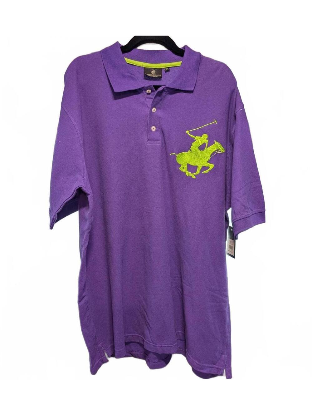 NWT Beverly Hills Polo Club Purple Polo Shirt XXL